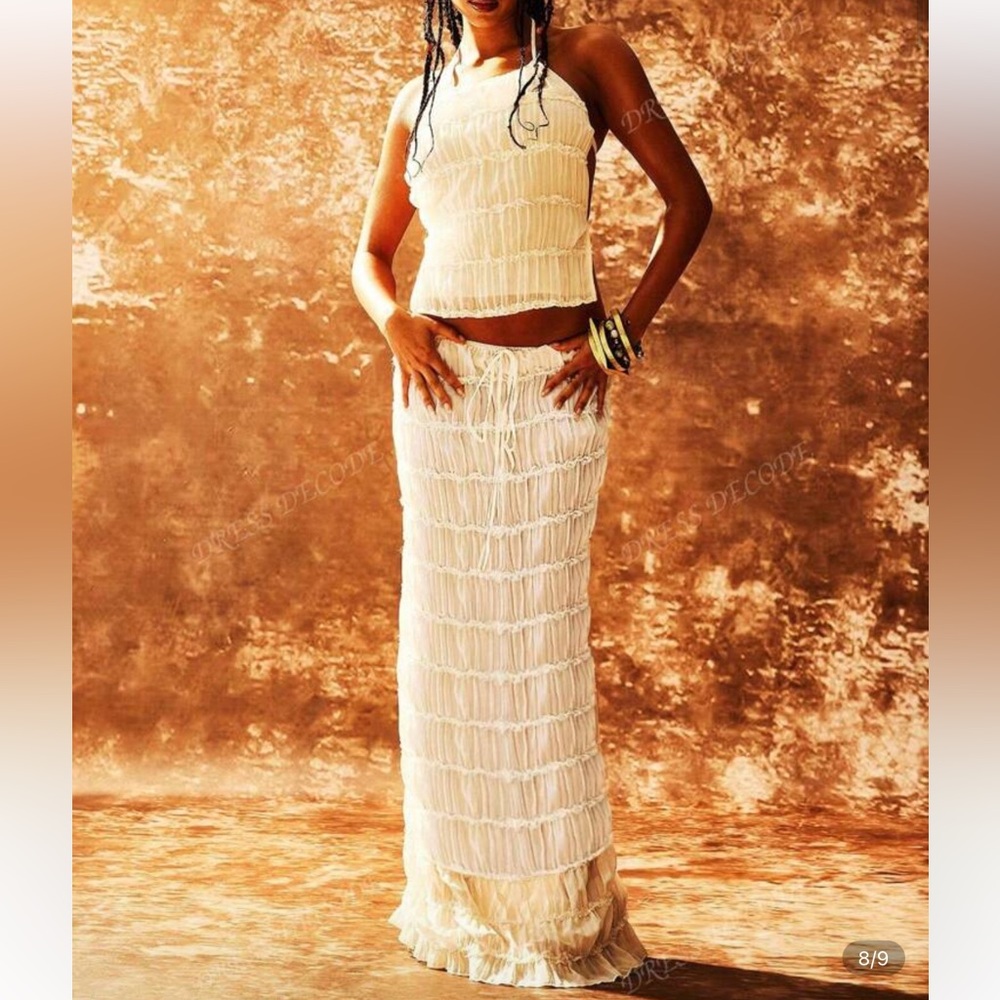 Ruffled Maxi Skirt Set